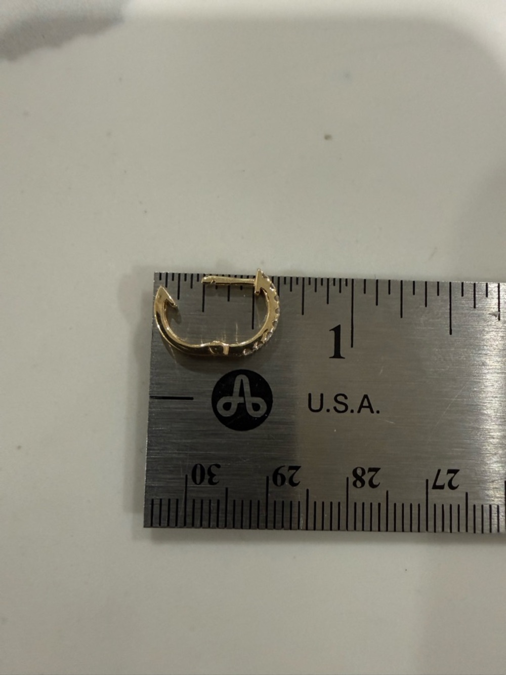 14K YG Diamond Huggie Hoop Earrings - Single Earring - Not A Pair - Picture 10 of 10